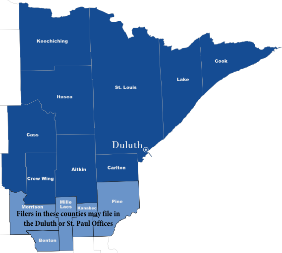Counties Served by Duluth Office